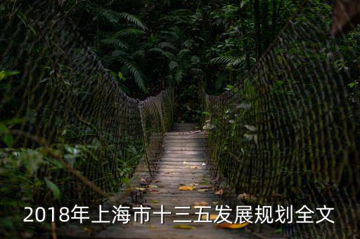 2018年上海市十三五發展規劃全文
