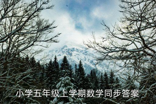 小學五年級上學期數學同步答案