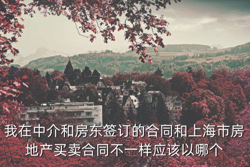 我在中介和房東簽訂的合同和上海市房地產買賣合同不一樣應該以哪個