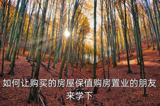 如何讓購買的房屋保值購房置業(yè)的朋友來學(xué)下