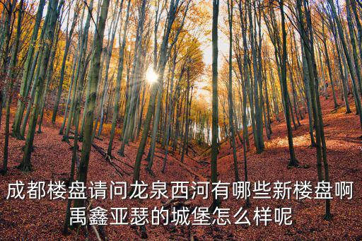成都樓盤請(qǐng)問龍泉西河有哪些新樓盤啊禹鑫亞瑟的城堡怎么樣呢