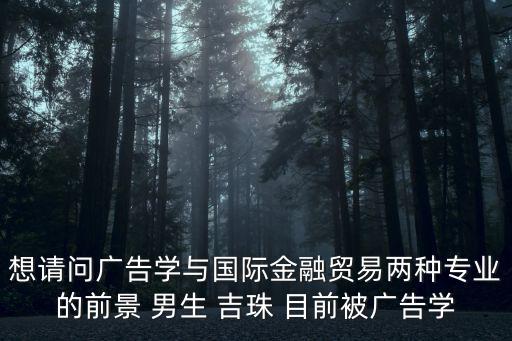 想請問廣告學與國際金融貿易兩種專業的前景 男生 吉珠 目前被廣告學