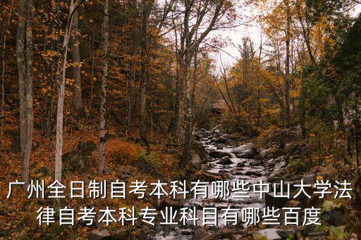廣州全日制自考本科有哪些中山大學法律自考本科專業科目有哪些百度