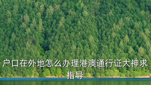 戶口在外地怎么辦理港澳通行證大神求指導