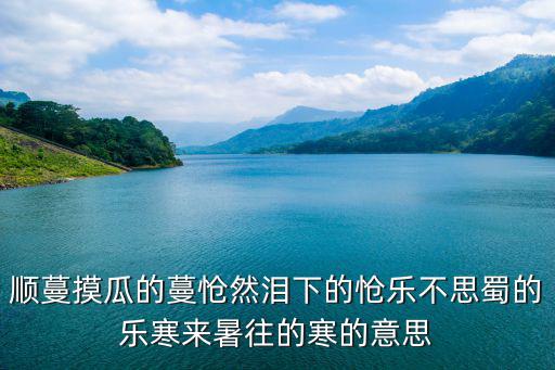順蔓摸瓜的蔓愴然淚下的愴樂不思蜀的樂寒來暑往的寒的意思