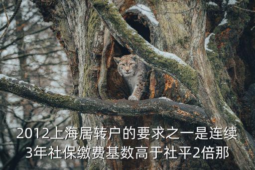 2012上海居轉(zhuǎn)戶的要求之一是連續(xù)3年社保繳費基數(shù)高于社平2倍那