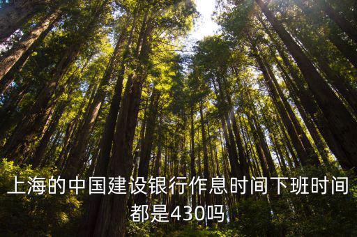上海的中國建設(shè)銀行作息時間下班時間都是430嗎