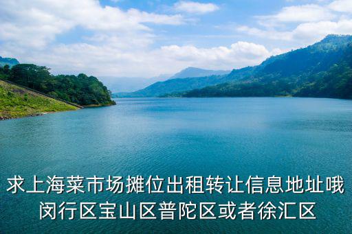 求上海菜市場攤位出租轉讓信息地址哦 閔行區寶山區普陀區或者徐匯區