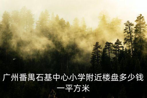 廣州番禺石基中心小學附近樓盤多少錢一平方米