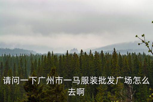 廣州壹馬服裝廣場男裝批發，請問一下廣州市一馬服裝批發廣場怎么去啊
