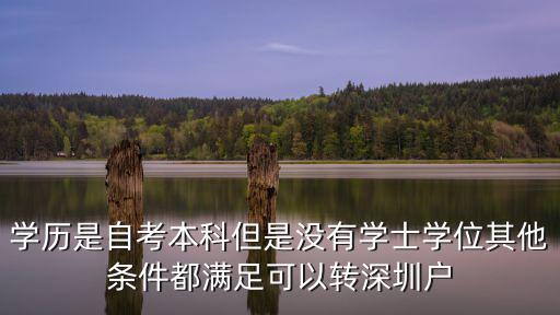 學歷是自考本科但是沒有學士學位其他條件都滿足可以轉深圳戶