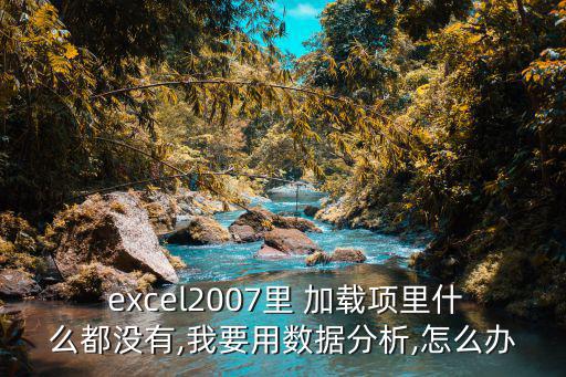  excel2007里 加載項里什么都沒有,我要用數據分析,怎么辦