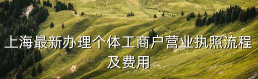上海最新辦理個體工商戶營業執照流程及費用