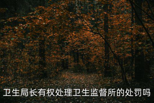 衛生局長有權處理衛生監督所的處罰嗎