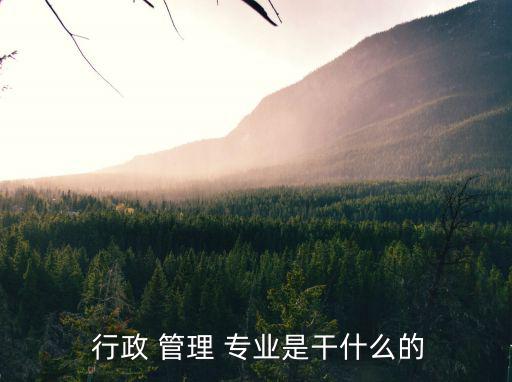  行政 管理 專業(yè)是干什么的