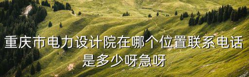 重慶市電力設(shè)計(jì)院在哪個(gè)位置聯(lián)系電話是多少呀急呀