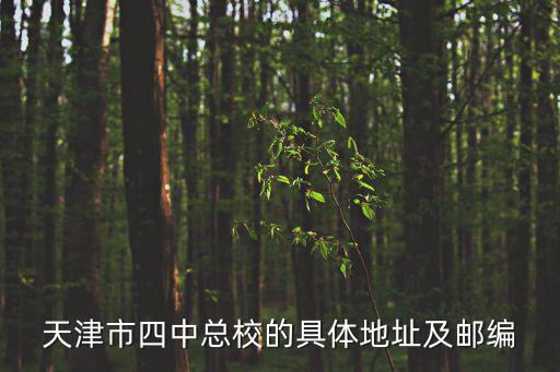 天津市四中總校的具體地址及郵編