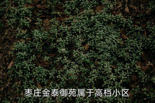 棗莊房價哪個小區最好，棗莊金泰御苑屬于高檔小區