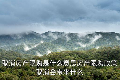 廣州取消樓市限價(jià)是什么意思，取消房產(chǎn)限購是什么意思房產(chǎn)限購政策取消會(huì)帶來什么