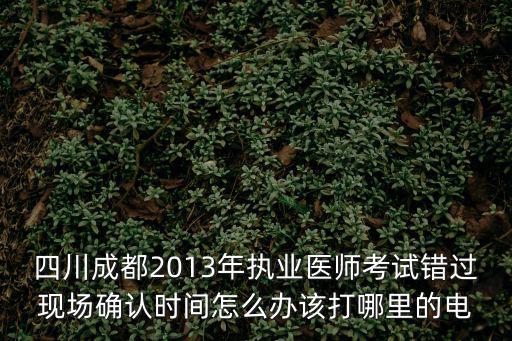 四川成都2013年執業醫師考試錯過現場確認時間怎么辦該打哪里的電