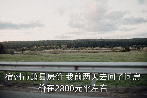 宿州市蕭縣房價 我前兩天去問了問房價在2800元平左右