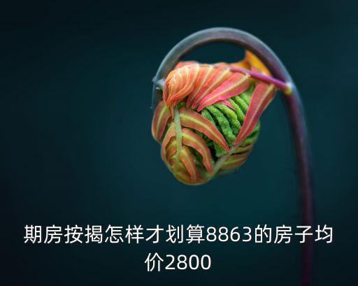 如何選擇好的期房房價，期房按揭怎樣才劃算8863的房子均價2800