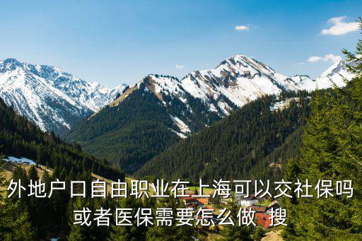 上海人才落戶社保要求，外地戶口自由職業在上海可以交社保嗎或者醫保需要怎么做  搜