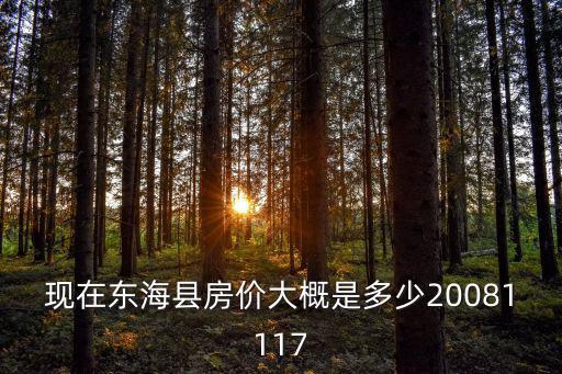 現在東海縣房價大概是多少20081117