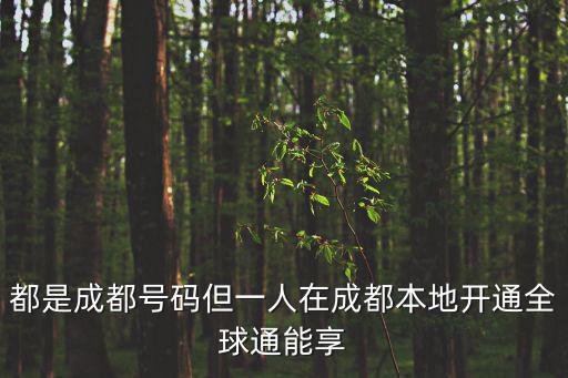 都是成都號碼但一人在成都本地開通全球通能享
