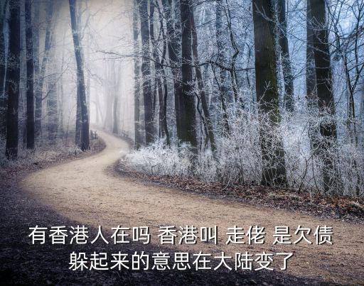 有香港人在嗎 香港叫 走佬 是欠債躲起來(lái)的意思在大陸變了