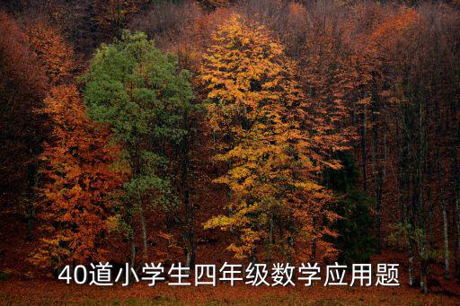 40道小學生四年級數學應用題
