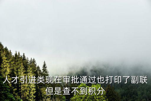 人才引進類現在審批通過也打印了副聯但是查不到積分