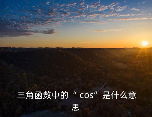 cos三角函數,正弦函數的含義