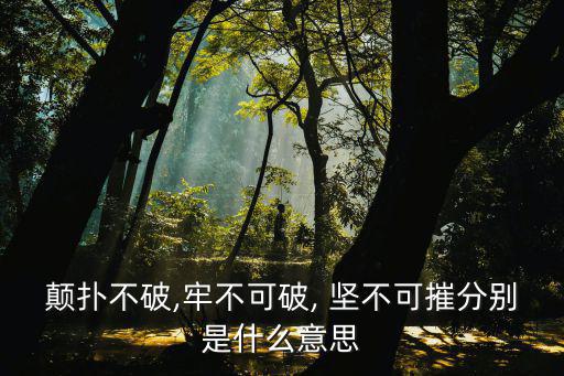 顛撲不破,牢不可破, 堅(jiān)不可摧分別是什么意思