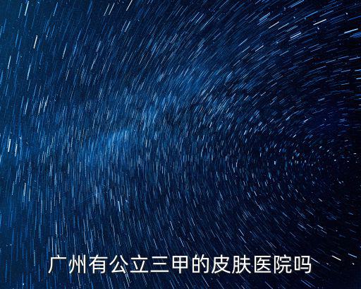 廣州有公立三甲的皮膚醫院嗎