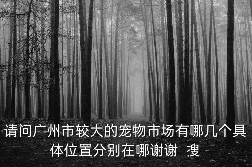 請問廣州市較大的寵物市場有哪幾個具體位置分別在哪謝謝  搜
