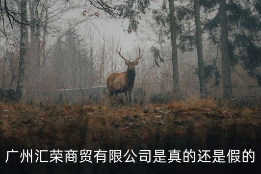 廣州匯榮商貿有限公司是真的還是假的