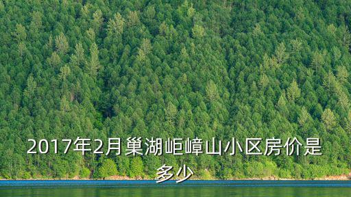 2017年2月巢湖岠嶂山小區房價是多少