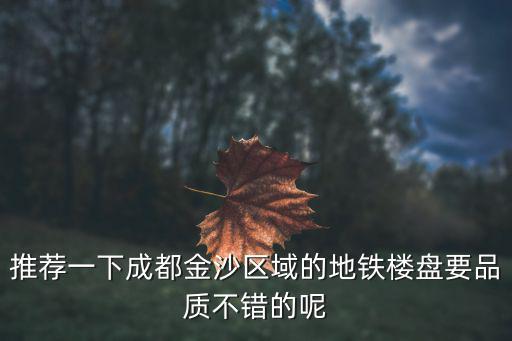 推薦一下成都金沙區(qū)域的地鐵樓盤要品質(zhì)不錯的呢