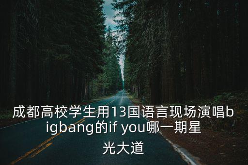成都高校學生用13國語言現場演唱bigbang的if you哪一期星光大道