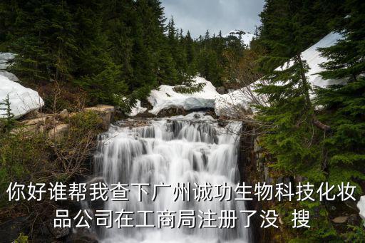 你好誰幫我查下廣州誠功生物科技化妝品公司在工商局注冊了沒  搜