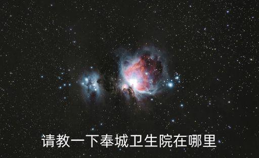 請教一下奉城衛(wèi)生院在哪里