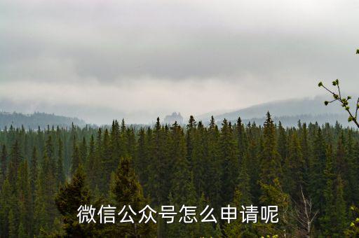 微信公眾號怎么申請呢