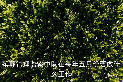 殯葬管理監察中隊在每年五月份要做什么工作
