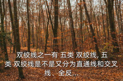  雙絞線之一有 五類 雙絞線, 五類 雙絞線是不是又分為直通線和交叉線、全反...