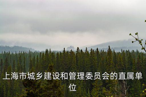 上海市城鄉(xiāng)建設(shè)和管理委員會(huì)的直屬單位