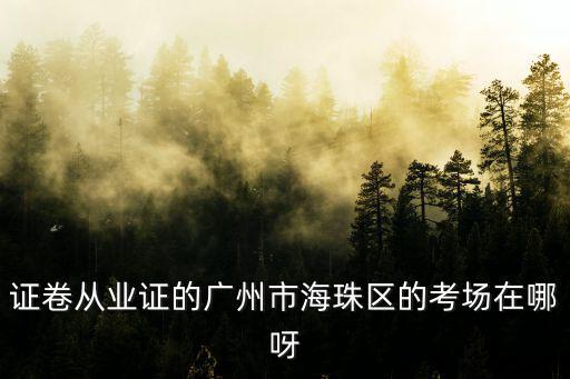 證卷從業證的廣州市海珠區的考場在哪呀