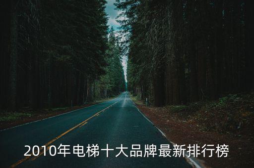 2010年電梯十大品牌最新排行榜
