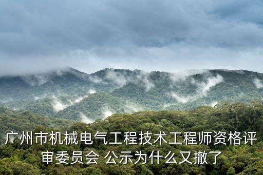 廣州市機械電氣工程技術工程師資格評審委員會 公示為什么又撤了