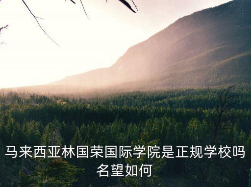 馬來西亞林國榮國際學院是正規(guī)學校嗎名望如何